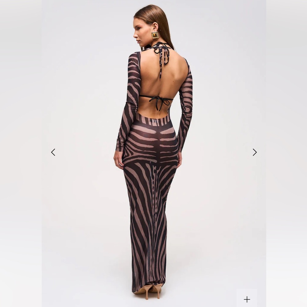 Murci Zebra Mesh Maxi Dress - Picture 2 of 2